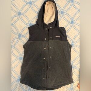 Women’s Columbia snap up hooded fleece vest XL
